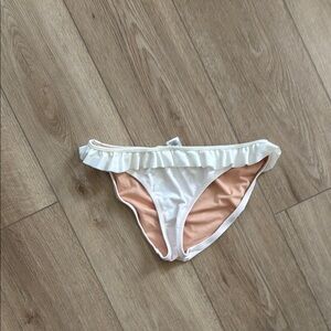 Womens Ruffled Bikini Bottom - White